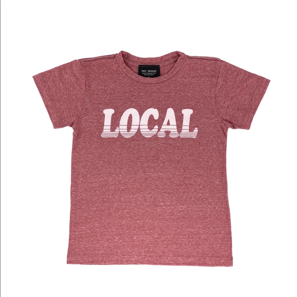 Tiny Whales Kids T-Shirt in Red. Size 8